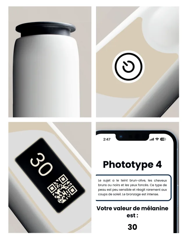Mini 2 FX : lecture de la mélanine et du phototype sur l’application mobile