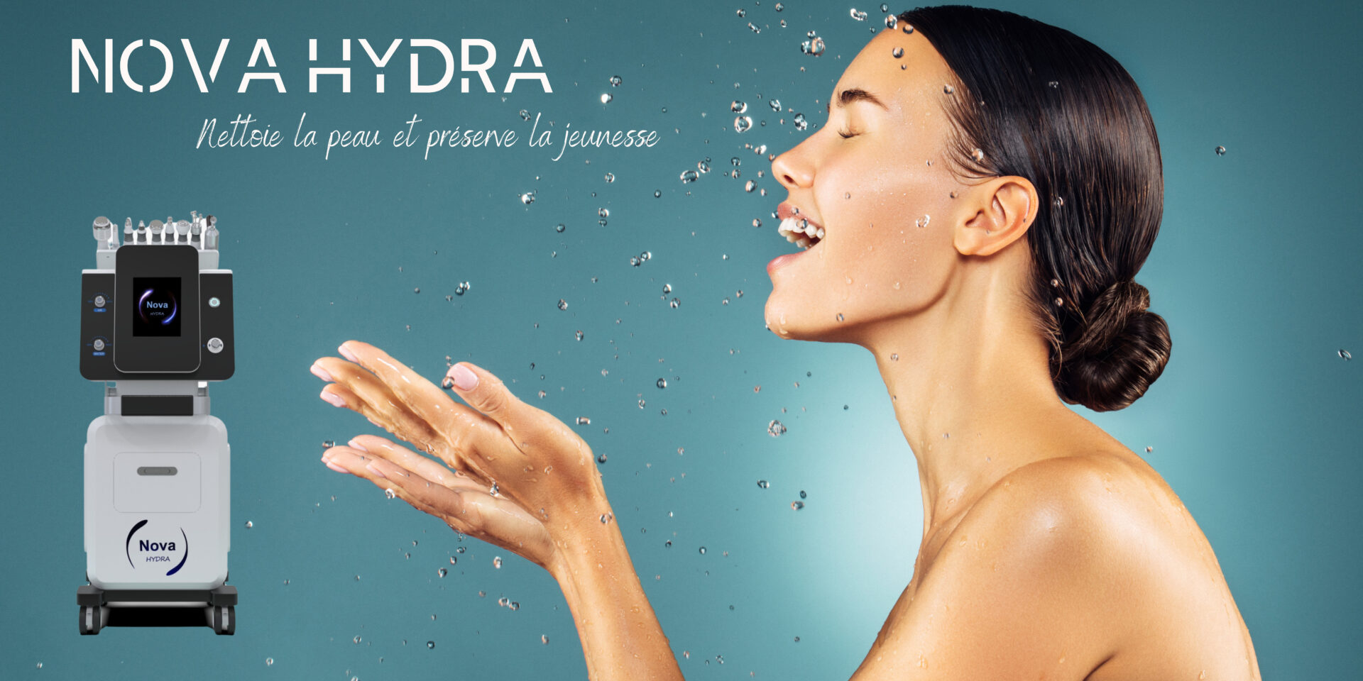 Nova hydra appareil professionnel type hydrafacial permet le nettoyage de la peau, l'hydratation et la régénération cellulaire